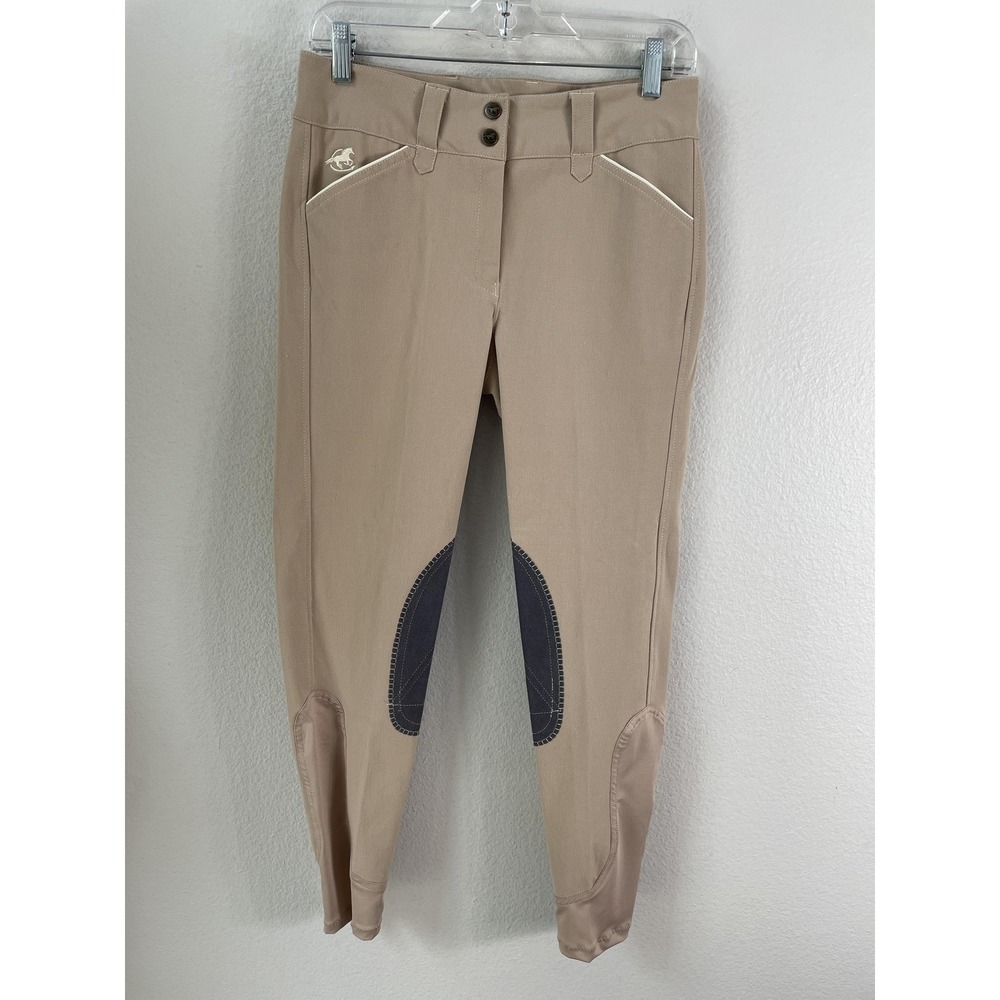Piper By SmartPak Breeches Womens 28R Beige Knee Patch Riding Pants Equestrian